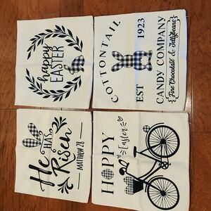 Easter Bunny Pillow Covers 13 x 13 Inch Zipper Close Set of 4